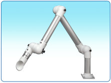 Polypropylene desktop arm for corrosive fumes suction